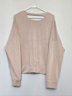 Athletic Works Dusty Blush Crewneck Keyhole Back Cropped Sweatshirt size XXL